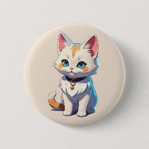 Chapa Redonda De 5 Cm Gatito Kawaii con Encanto Felino