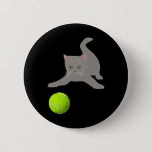 Chapa Redonda De 5 Cm Gatito Pequeño Jugando Con Un Gato De Pelota De Te