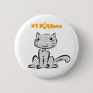 Chapa Redonda De 5 Cm Gatito que se sienta #1