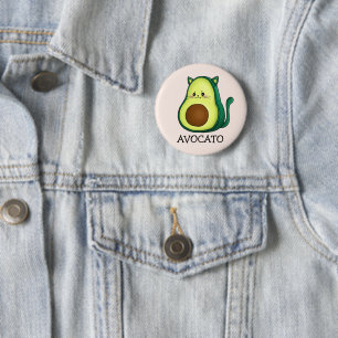 Chapa Redonda De 5 Cm Gato Aguacate Pun Aguacate 