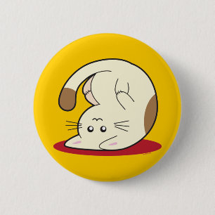 Chapa Redonda De 5 Cm Gato al revés