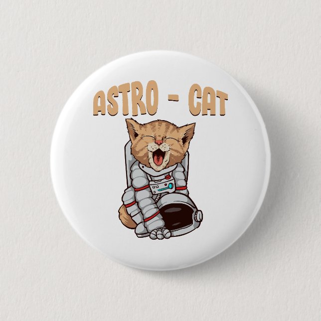 Chapa Redonda De 5 Cm Gato Astro (Anverso)