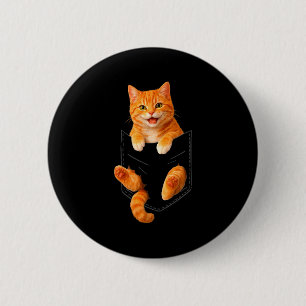 Chapa Redonda De 5 Cm Gato atigrado naranja lindo gato de bolsillo diver
