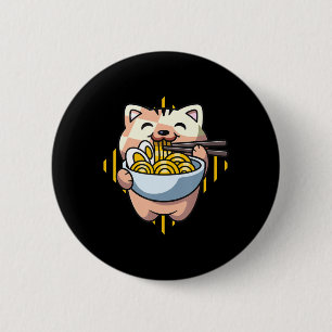 Chapa Redonda De 5 Cm gato boba come ramen anime kawaii neko gato bebien