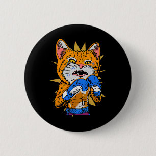 Chapa Redonda De 5 Cm Gato Boxeo Gante Gatito Gante De Boxeo Boxeador Gr