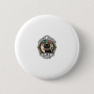 Chapa Redonda De 5 Cm Gato Bufón Diseño divertido para amantes de los ga