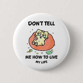 Chapa Redonda De 5 Cm Gato caprichoso