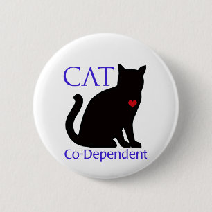 Chapa Redonda De 5 Cm Gato Co-Dependiente