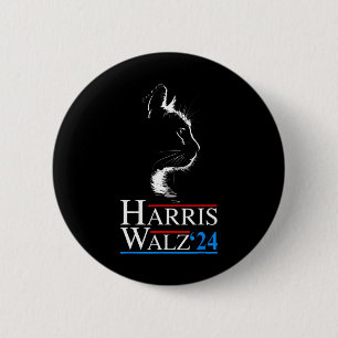 Chapa Redonda De 5 Cm Gato cómico de Waltz 2024 Kamala Harris Tim WA