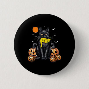 Chapa Redonda De 5 Cm Gato Damas De La Calabaza De Halloween De Kamala H