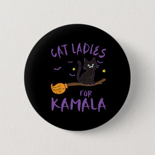 Chapa Redonda De 5 Cm Gato Damas Para El Divertido Gato De Kamala 2024 P
