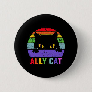 Chapa Redonda De 5 Cm Gato De Aliado Lgbt Sé Amable Gay Arcoiris Funny L