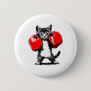 Chapa Redonda De 5 Cm Gato de boxeo Guantes deportivos Guay Cute gracios