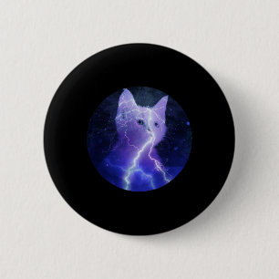 Chapa Redonda De 5 Cm Gato de electricidad Lightning de arte gráfico Gat