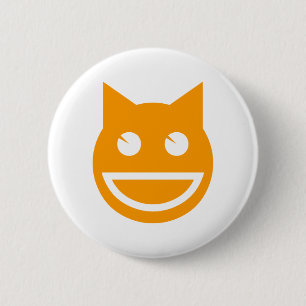 Chapa Redonda De 5 Cm Gato de Emoji sonriente