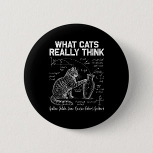 Chapa Redonda De 5 Cm Gato de Física Profesor de Ciencia Divertido Lo Qu