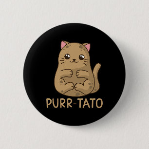 Chapa Redonda De 5 Cm Gato de gata de purto gato amante de las patatas d