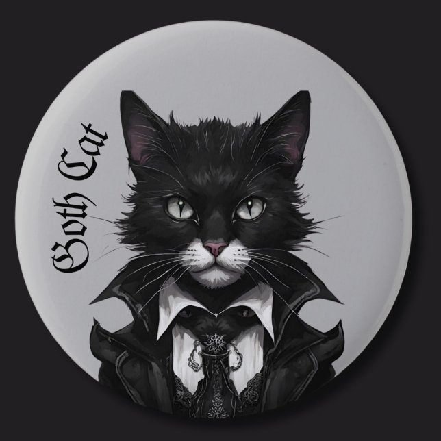 Chapa Redonda De 5 Cm Gato de gótico Gótico grunge Bruja (Subido por el creador)