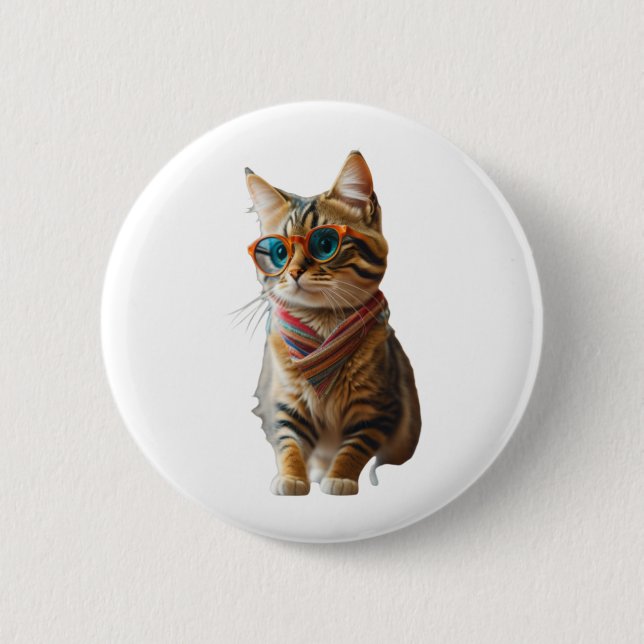 Chapa Redonda De 5 Cm Gato de Guay lindo (Anverso)