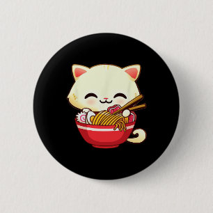 Chapa Redonda De 5 Cm Gato de Kawaii Ramen Comida japonesa Divertida Chi