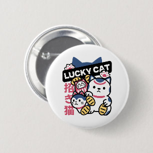 Chapa Redonda De 5 Cm Gato de la Suerte Maneki Neko – Gato de la Fortuna