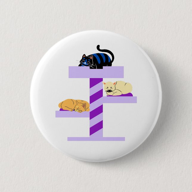 Chapa Redonda De 5 Cm Gato de Napping (Anverso)