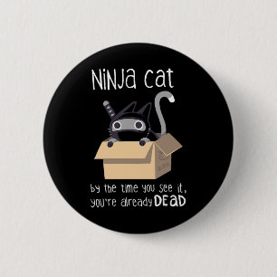 Chapa Redonda De 5 Cm Gato de Ninja