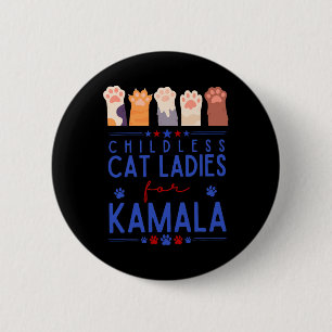 Chapa Redonda De 5 Cm Gato De Niños Para Kamala Harris Tim Waltz 202