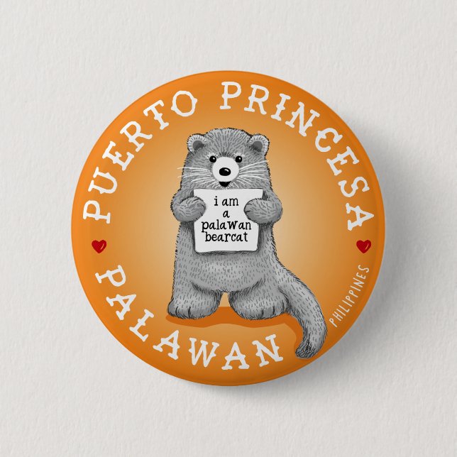 Chapa Redonda De 5 Cm Gato de Palawan  (Anverso)