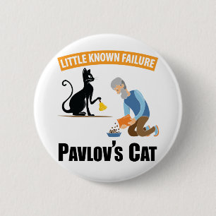 Chapa Redonda De 5 Cm Gato de Pavlov - Psicología divertida
