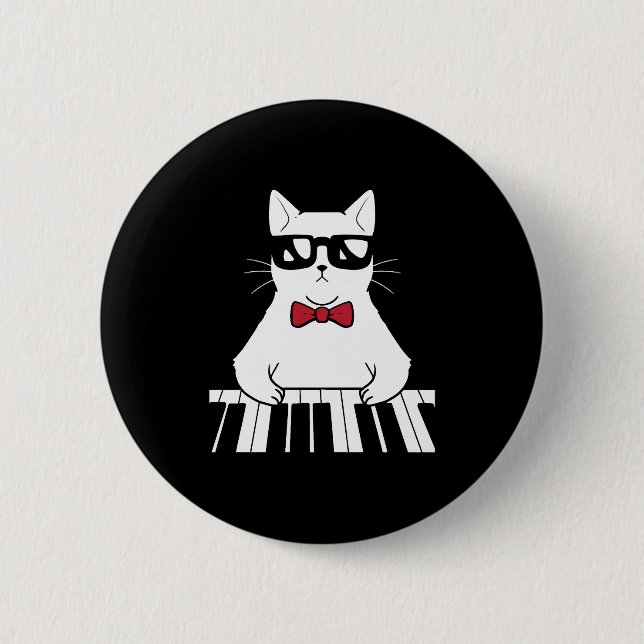 Chapa Redonda De 5 Cm Gato de Piano (Anverso)