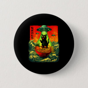 Chapa Redonda De 5 Cm Gato de ramen alienígena Ufo arte japonés regalos 