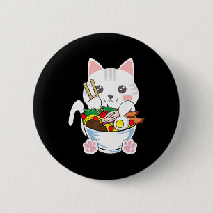 Chapa Redonda De 5 Cm Gato de Ramen Anime Bowl Kawaii Neko Gir de Comida