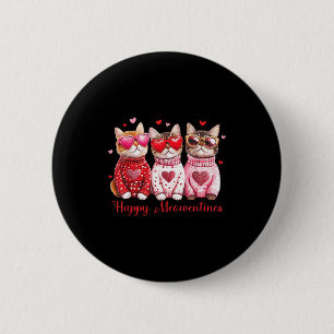 Chapa Redonda De 5 Cm Gato de San Valentín Feliz Meowentines Corazón San