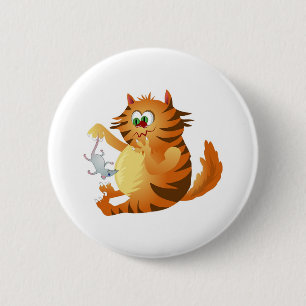 Chapa Redonda De 5 Cm Gato del jengibre