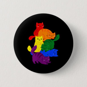 Chapa Redonda De 5 Cm Gato del Orgullo Gay LGBT Ally Kawaii Gats Pile LG