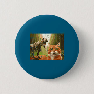 Chapa Redonda De 5 Cm Gato Dinosaurio Trex Selfie Divertido Meme Humor N