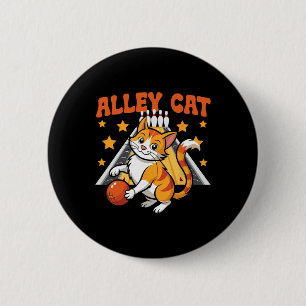 Chapa Redonda De 5 Cm Gato Divertido de Bolos Juego de Palabras Gato de