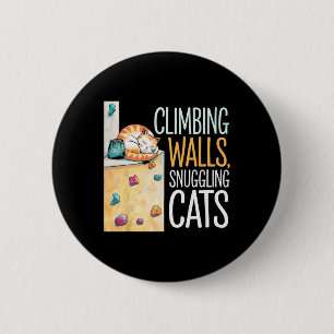 Chapa Redonda De 5 Cm Gato divertido de escalada en bloque – Escalada en