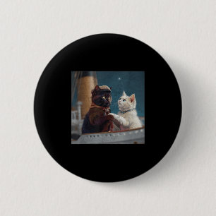 Chapa Redonda De 5 Cm Gato divertido de la película Titanic Meme Rms bar