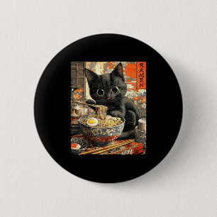 Chapa Redonda De 5 Cm Gato divertido de ramen para amantes de anime Otak