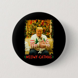 Chapa Redonda De 5 Cm Gato divertido de Trump Navidad Amantes de gatos M