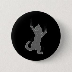 Chapa Redonda De 5 Cm Gato Divertido Escalando Amante de Rasguños de Gat