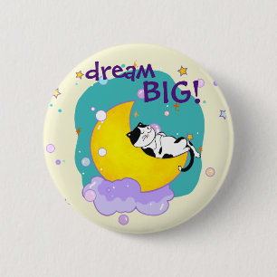 Chapa Redonda De 5 Cm Gato "Dream Big" durmiendo en el amante del gato d