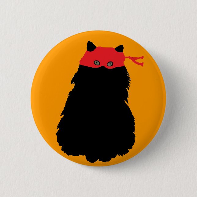 Chapa Redonda De 5 Cm Gato Enmascarado (Anverso)