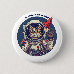 Chapa Redonda De 5 Cm Gato espacial