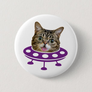 Chapa Redonda De 5 Cm Gato espacial