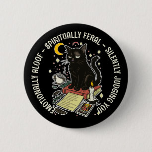 Chapa Redonda De 5 Cm Gato Espiritualmente Feral: Emocionalmente Distant
