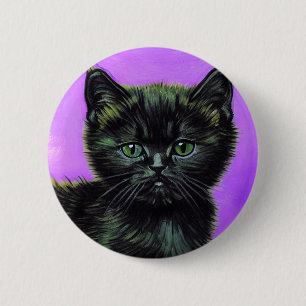Chapa Redonda De 5 Cm Gato estilo Van Gogh