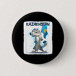 Chapa Redonda De 5 Cm Gato grande y genial con disfraz de bandera de Kaz